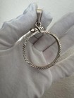 Custom 925 Silver 5oz Coin Bezel Pendant 61mm X 7 2mm  36mm Bail  Stamped 925