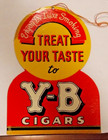 Rare Vintage Y-b Cigars Yocum Brothers 2- Sided Cardboard Hanging Sign