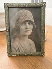Art Deco Style Green Enamel Rhinestones Metal Picture Photo Frame 5x7 