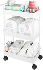 Baby Diaper Caddy  Plastic Movable Cart For Newborn Nursery Essentials Diaper   