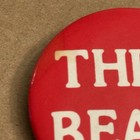 Think Beach White Red Heart Vintage Pinback Button Pin Round Circle