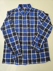 Duluth Trading Men s Flannel Shirt Size Medium Navy Blue 100  Cotton Camp Hike