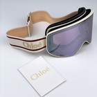 Chloe Women Sunglasses White Beige Violet Mirror Zeiss Ski Mask Ch0072s 001 New