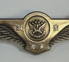 Vintage United Airlines Stewardess Wings Pin 2 5    4 Stone Flight Attendant Badge