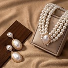 Imitation Pearl Necklace Earrings Set For Women Elegant Pendant Jewelry Gift