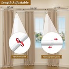 Bay Window Curtain Rods White U-shaped Curved Adjustable Curtain Rods For Win   