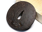 Tsuba Wave Design No Hitsu Large Japanese Sword Guard Momoyama Antique  no Box