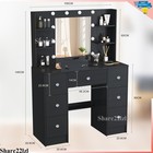 Vanity Table Makeup With 10 Led Lighted Mirror Dressing Dresser And 7 Drawers