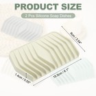 2pcs Soap Dish With Drainage Self Draining Soap Bar Holder beige White  