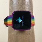 Fitbit Versa Unisex Fb415 Rainbow Nylon Health   Fitness Tracker Watch 7 3 4 