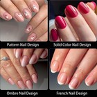 300pcs Clear Short Oval Nail Tips  Press-on Gel Acrylic Full Cover Nails 15 Size