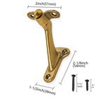 Antique Brass Handrail Brackets Heavy Duty Stair Rail Supports 2 Pack 3 Inch