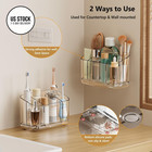 Toothbrush Holders For Bathroom Countertop Organizer  5 Slots Large Clear 