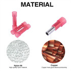 200pcs Gauge 22-18awg Wire Seamless Red Nylon Butt Crimp Terminals Connectors Us