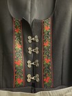 Traditional German Oktoberfest Black Dress With White Apron  Ribbon Trim