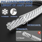 3 6  Wire Rope Kit00ft Pvc Coated Steel Cable Guide Wire 3 16in X 100ft Kit 1