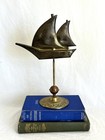 Vintage Brass Boat On A Pedestal