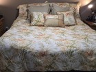 Croscill Home Rectangular Throw Pillow Floral Beige Green Orange Fringed