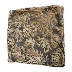 2 Custom St Tropez Coral Burnout Velvet Grey   Gold Coral Coastal Decor 18x18 