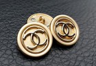 6pcs Chanel Cc  Gold Round Button 18mm