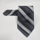 Calvin Klein Men s Silk Striped Tie Black Silver Formal Business Necktie 3 x59 