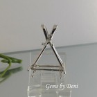Triangle  trillion  Sterling Silver Pre-notched Pendant Setting  4x4mm-16x16mm 