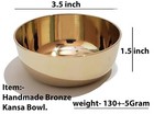 Indian Kansa bronze Solid Bowl - 150 Ml 1 Piece Gold Color