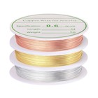 3 Pack Jewelry Wire - 22 Gauge Tarnish Resistant Copper Beading Wire For Jewe   
