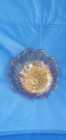 Lily Pons Vintage 70s Iridescent Amber Indiana   Carnival Glass Sunflower Bowl