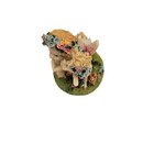 Vintage 1990s Hand Painted Resin Unicorn Figurine Baby Unicorn And Cherub