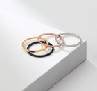 1mm Thin Plain Silver Gold Plated Stainless Steel Ring Wedding Band Size 3-10