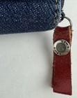Vintage Levi s Denim Wallet Billfold Tri-fold Change Pouch Id Window Blue Jean
