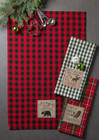 Holiday Kitchen Towels Embroidered Dish Towel Set  18x28  Cabin Christmas  3 Pie