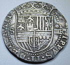 1556-1598 Philip Ii Spanish 4 Reales Shipwreck Genuine 1500 s Pirate Cob 4r Coin