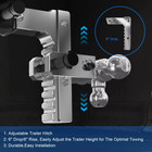 Adjustable Towing Trailer Hitch Tri-ball Mount 18500lb 2  Receiver 6  Rise drop