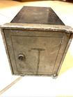 Antique Victorian Iron Metal Wall Safe With Inner Drawer And Key