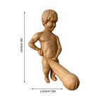 Creative Toilet Paper Roll Holder Statue Funny Decorative Wood Boy Shape Stand