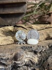 Dollhouse Miniature Crackled Crystal Ball On Silver Base  Fairy Garden Accessory