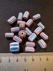 20 Chevron Glass Trade Beads  b1067 - Handmade Indian Rare 10-12mm