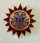 Heraldic Pin Pendant Coat Of Arms Shied Family Crest Enamel Starburst Vintage