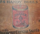 Antique Mi Usa Country Store Primitive Diamond Crystal Shaker Salt Wood Sign Box