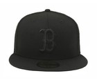 New Era 59fifty Men Women Cap Mlb Boston Red Sox Black On Black Fitted Wool Hat