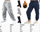 Mens Fleece Lined Cargo Track Pant Sport 4-pocket Casual Joggers Warm Sweatpants