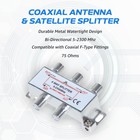2 3 4 8 Way 5-2300 Power Pass Coaxial Splitter For Rg6 Rg59 Coax Cable Satellite