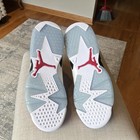 Nike Air Jordan 6 Boys High Top Basketball Shoes White Red Black Size 7y