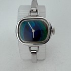 Vintage Ut65 Hand-winding Mechanical Watch Women 17j Silver Peacock Dial Cuff 7 