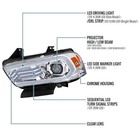 11-14 Dodge Charger Led Drl Switchback Seq Turn Sig Proj Headlights Chrome Pair