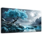 Keliyuan Large Wall Art For Living Room Canvas Wall Decor Bedroom Blue Tree L   