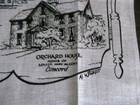 Unused early American Landmarks Souvenir Print Linen Kitchen Towel salem Boston
