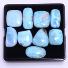 9 Pcs Natural Larimar 16mm-22mm Cabochon Huge Size Loose Untreated Gemstones Lot